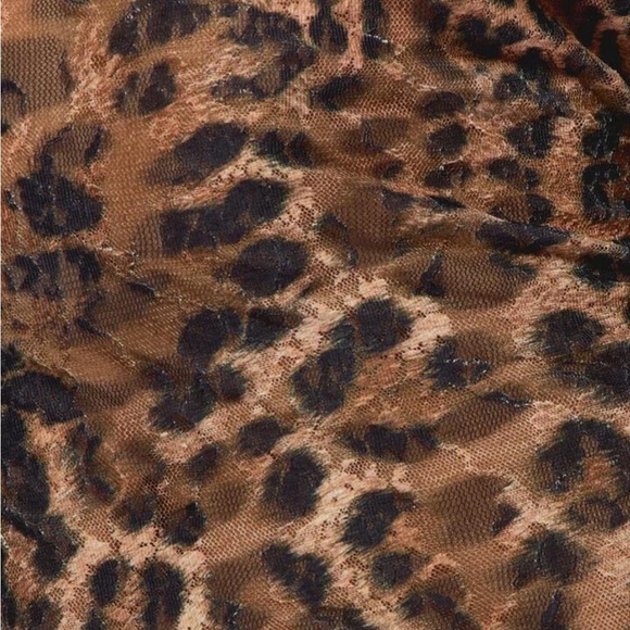 MISSGUIDED Leopard Print Mesh Long Sleeves Maxi Dress - Picture 4 of 7